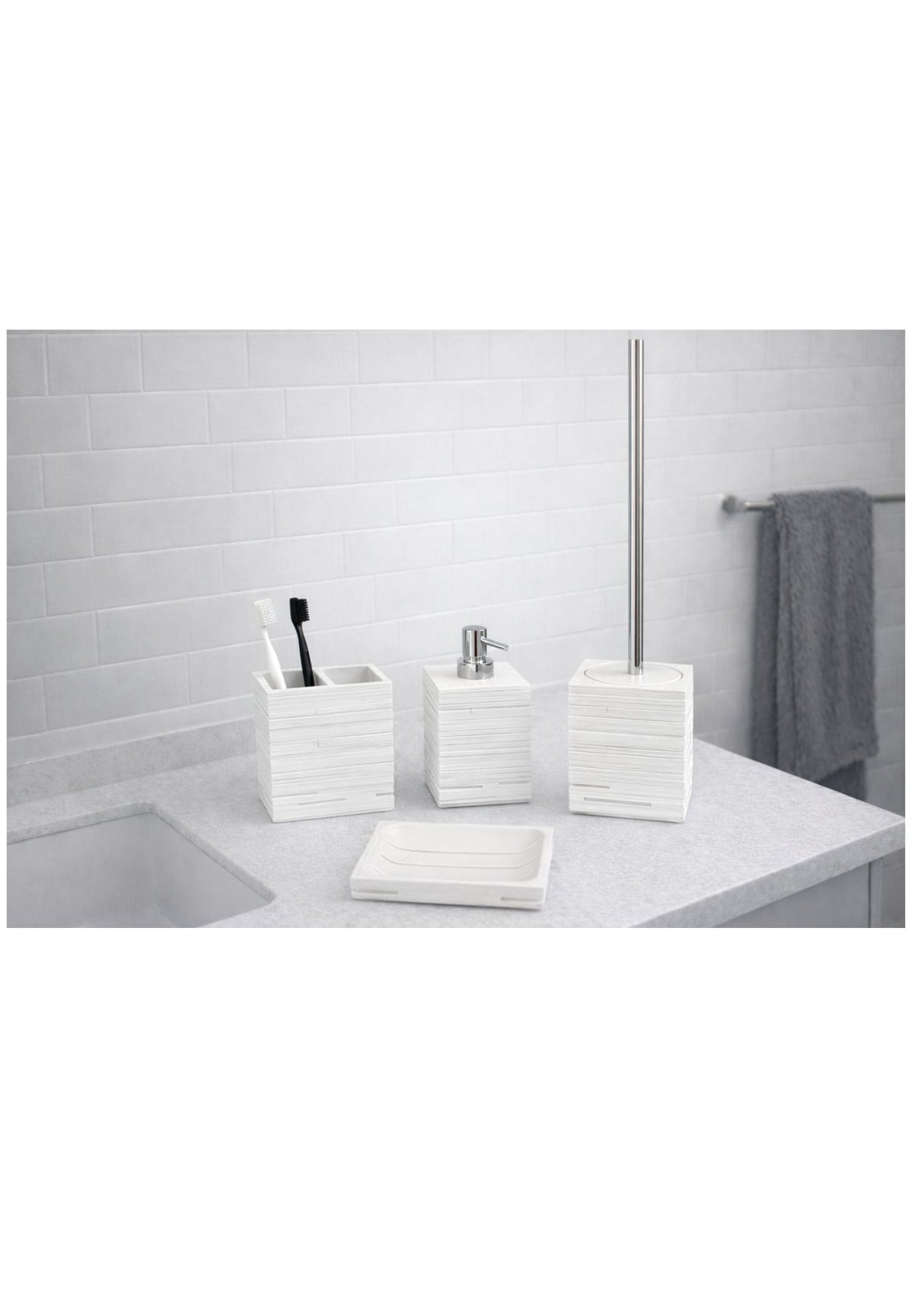 GEDY - SET ACCESSORI BAGNO - SERIE QUADROTTO