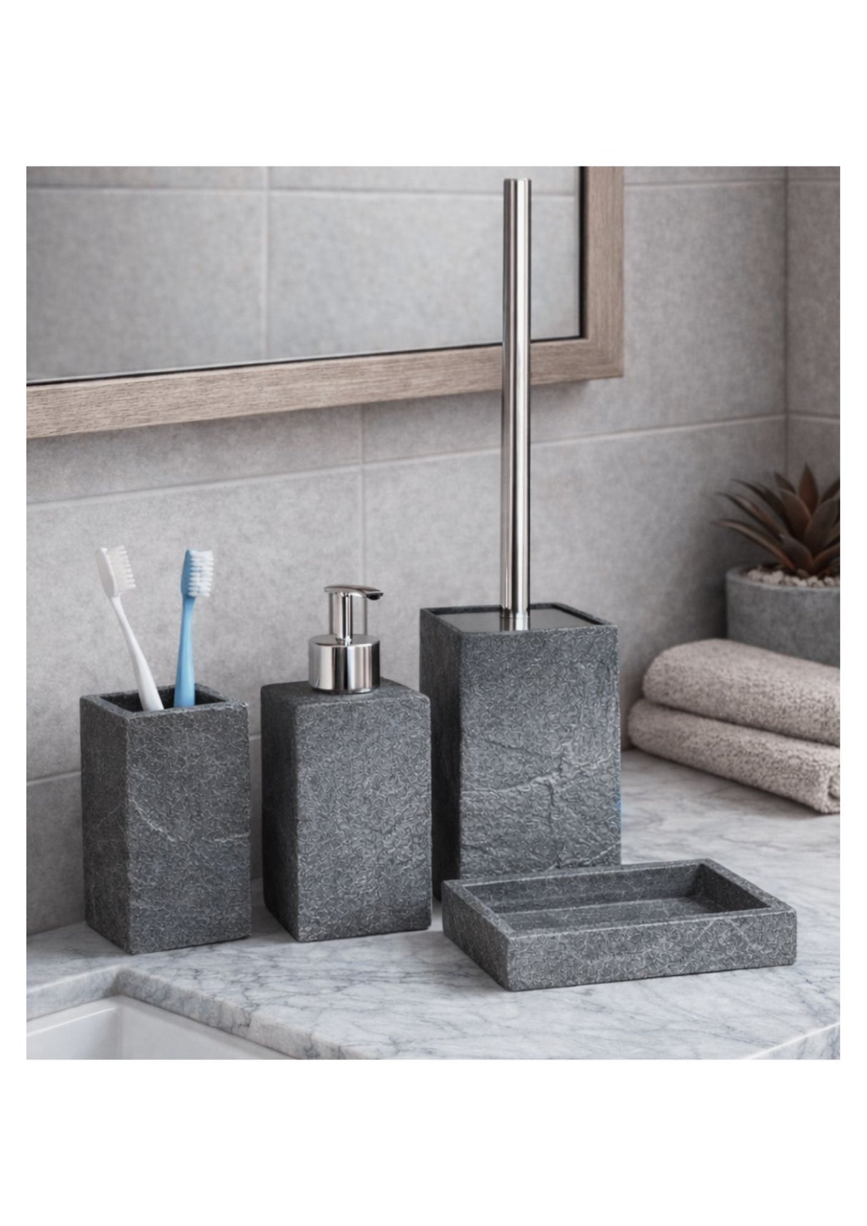 METAFORM - SET ACCESSORI BAGNO - SERIE SYL ARDESIA