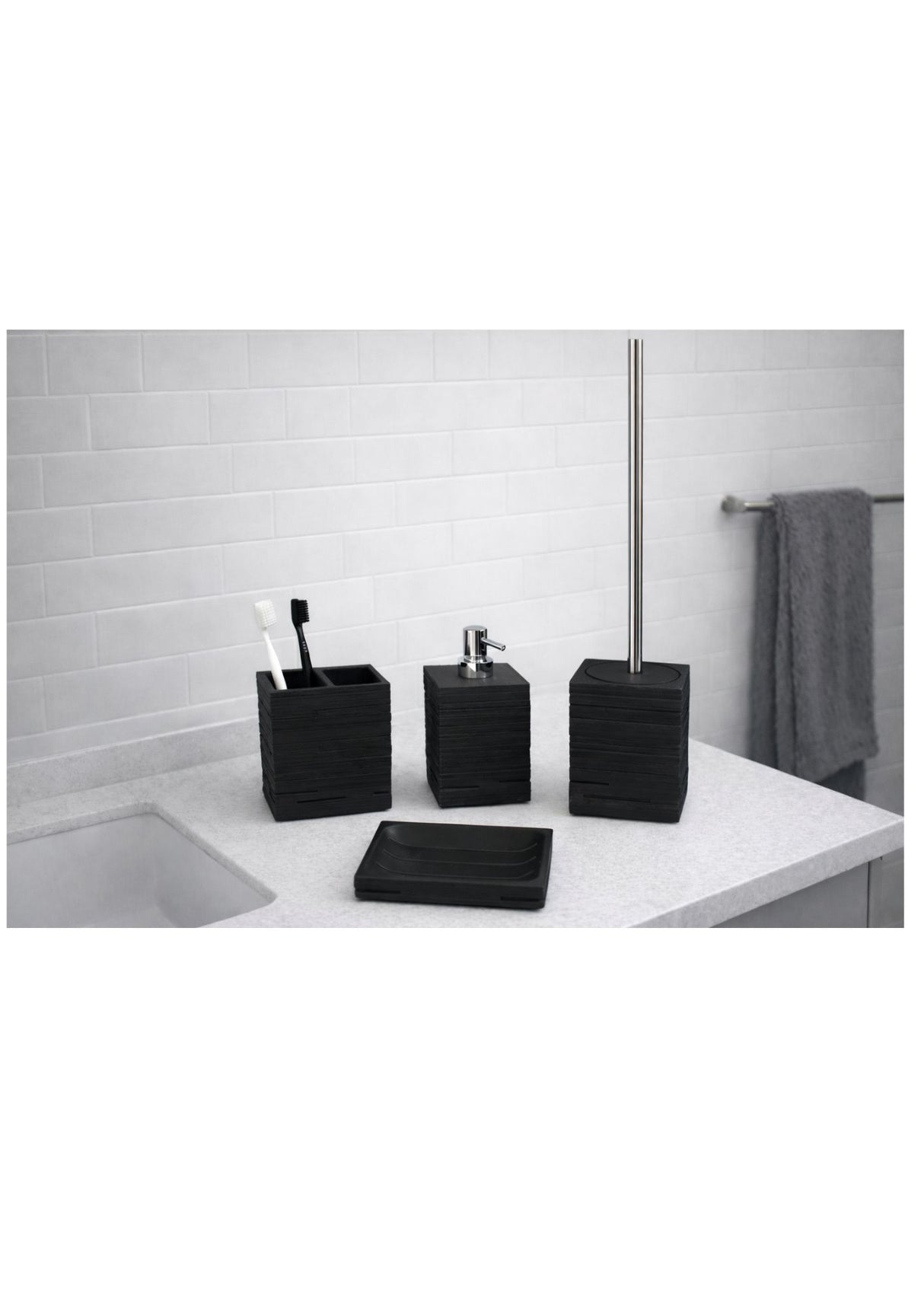 GEDY - SET ACCESSORI BAGNO - SERIE QUADROTTO