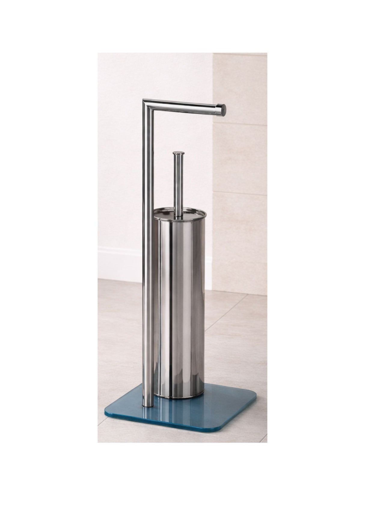 METAFORM - PIANTANA PORTA ROTOLO CON SCOPINO WC - SERIE ZERO