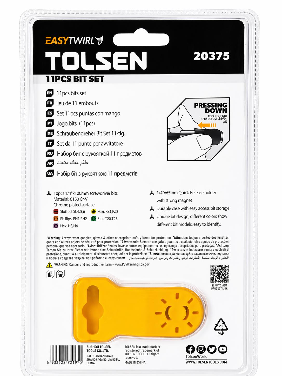 SET DI 11 INSERTI CON PORTAINSERTI MAGNETICO TOLSEN EASY TWIRL (MOD. 20375)