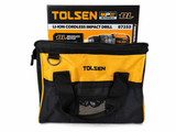 KIT TRAPANO AVVITATORE TOLSEN CON BORSA, BATTERIE E CARICABATTERIE (MOD. 87255)