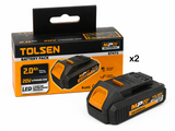 KIT TRAPANO AVVITATORE TOLSEN CON BORSA, BATTERIE E CARICABATTERIE (MOD. 87255)