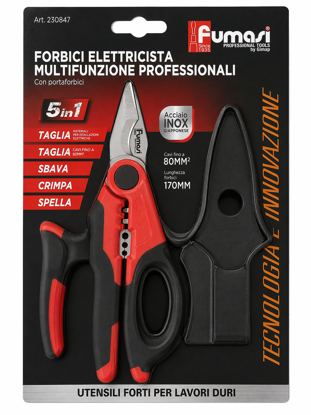 FORBICI PROFESSIONALI MULTIFUNZIONE DA ELETTRICISTA FUMASI