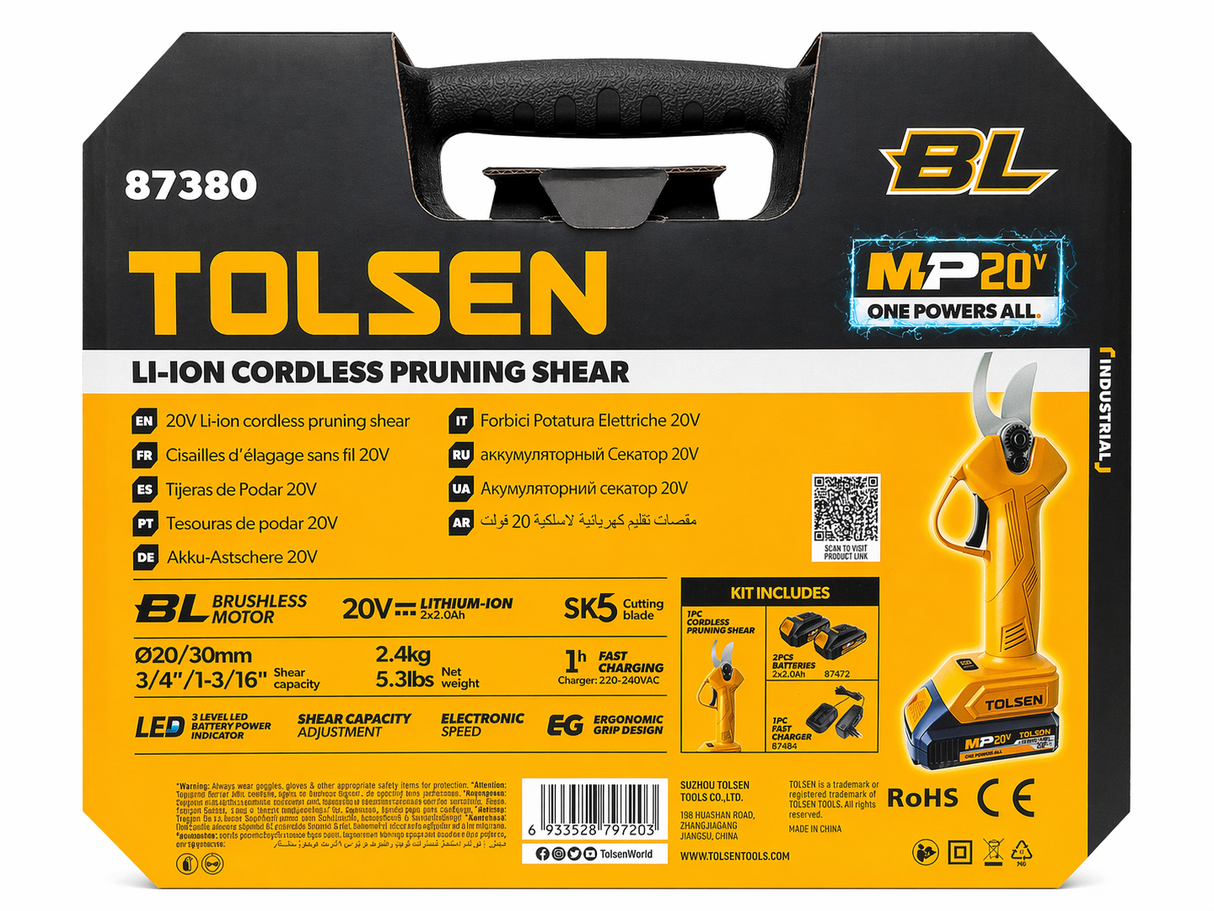 KIT FORBICI DA POTATURA ELETTRICHE TOLSEN