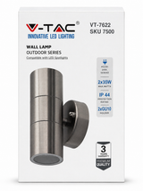 APPLIQUE DA PARETE V-TAC - WALL LAMP ACCIAIO