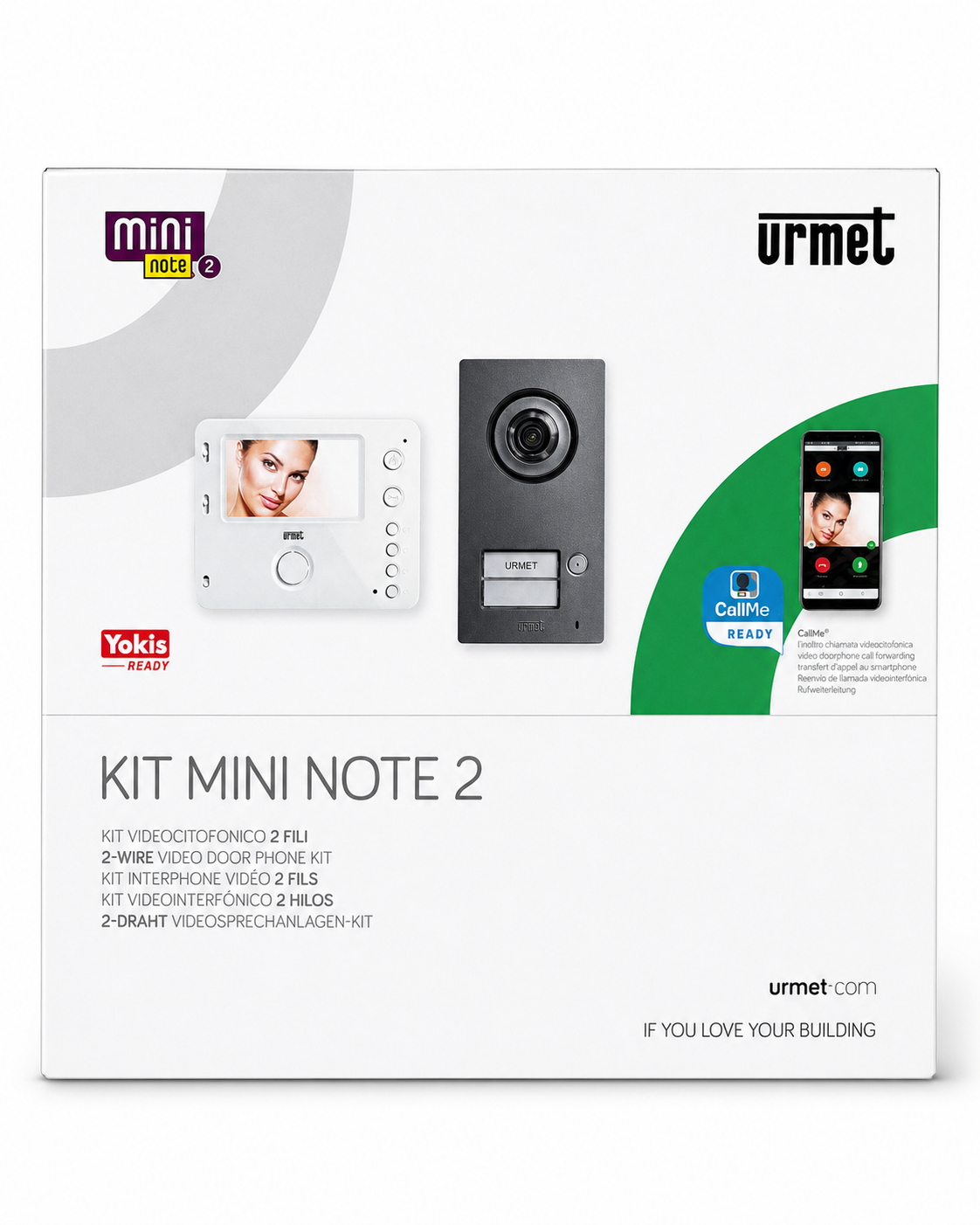 KIT VIDEOCITOFONO BIFAMILIARE A 2 FILI URMET