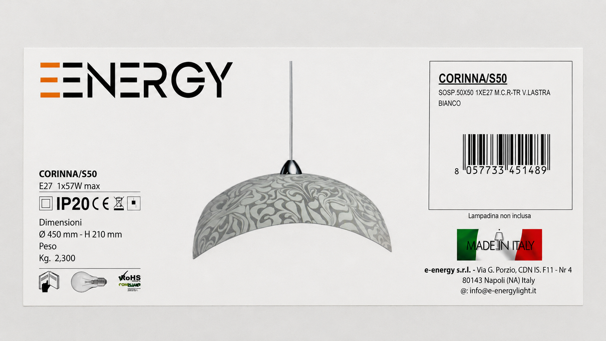 LAMPADARIO A SOSPENSIONE E-ENERGY - CORINNA/S50