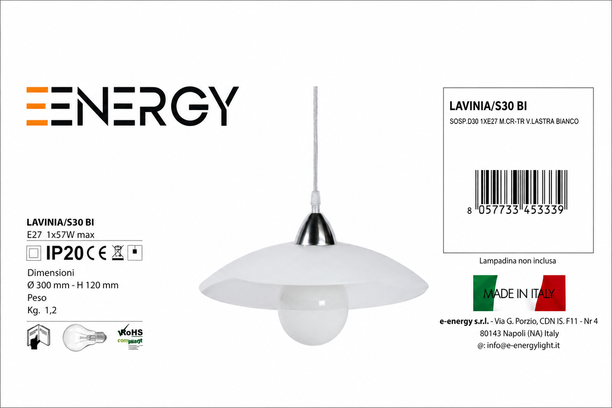 LAMPADARIO A SOSPENSIONE E-ENERGY - LAVINIA/S30
